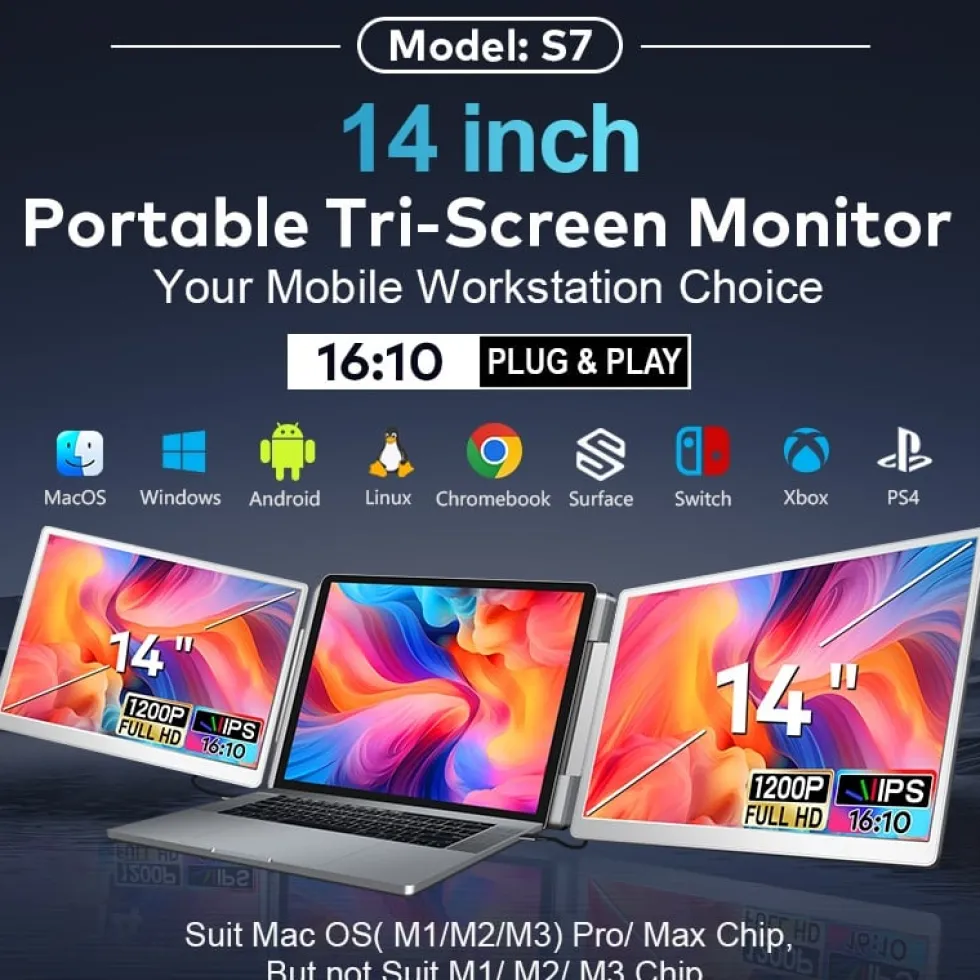 AD Tri-Screen S300 portable monitor 13,3"