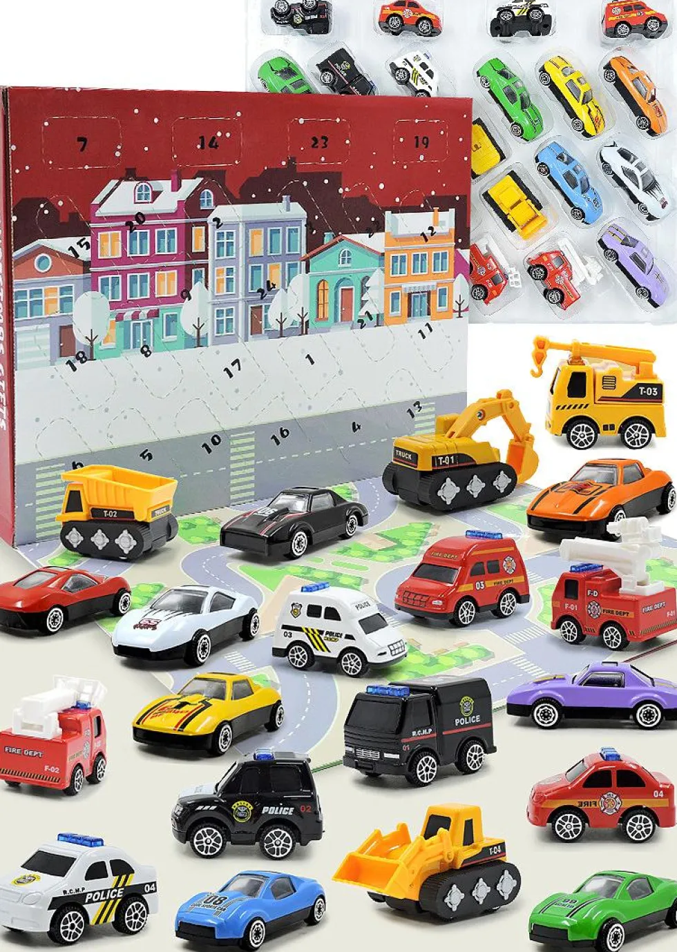 Adventskalender för barn / Julkalender med leksaksbilar