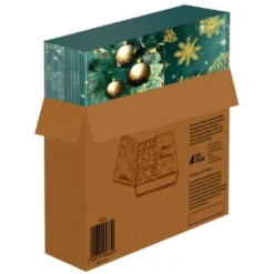 Adventskalender för män 24 gåvor, grön/guld 33x29x9 cm