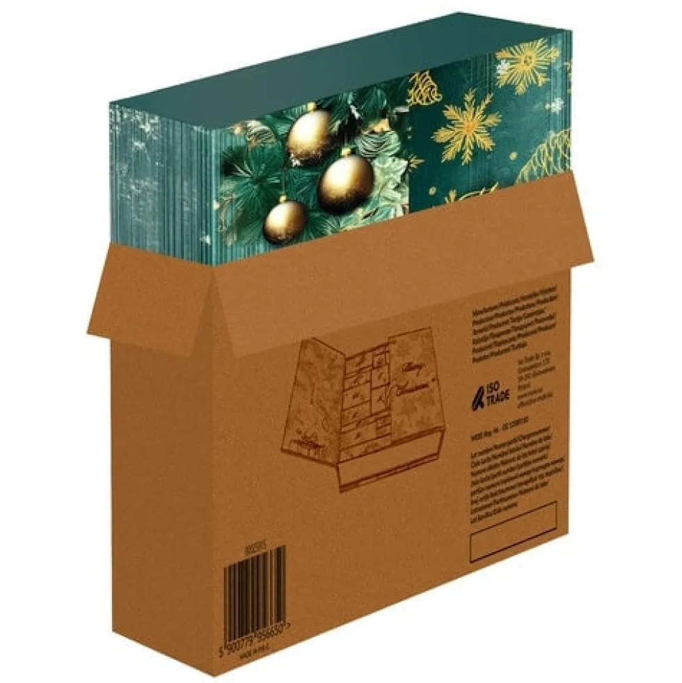 Adventskalender för män 24 gåvor, grön/guld 33x29x9 cm