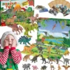 Adventskalender 2026 – Julkalender med dinosaurieöverraskningsfigurer och spelkort