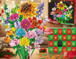 Adventskalender 2026 – 24st Byggklossbukett med Vilda Blommor byggklossar, Julnedräkning för Barn, Tonåringar & Vuxna