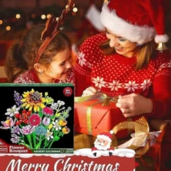 Adventskalender 2026 – 24st Byggklossbukett med Vilda Blommor byggklossar, Julnedräkning för Barn, Tonåringar & Vuxna