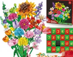 Adventskalender 2026 – 24st Byggklossbukett med Vilda Blommor byggklossar, Julnedräkning för Barn, Tonåringar & Vuxna