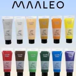Akrylfärg set 12x100 ml tuber, giftfri och luktfri
