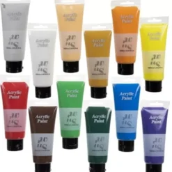 Akrylfärg set 12x100 ml tuber, giftfri och luktfri