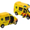Ambulans leksaksbil 1:32 metall med ljus/ljud, friktionsdrift 3+