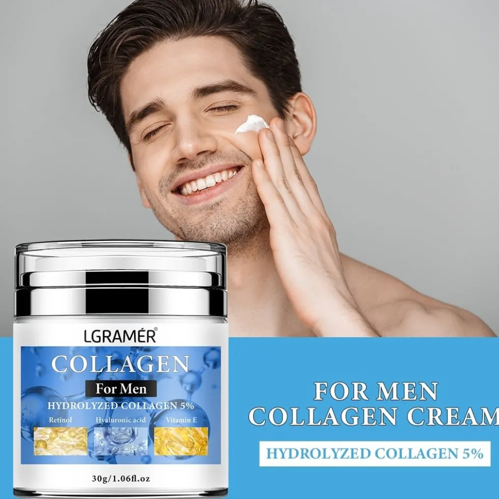 Anti-rynkkräm för män Tar bort rynkor i ansiktet och på halsen Uppstramande