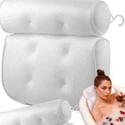Badkudde med sugkoppar och nackstöd
