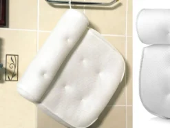 Badkudde med sugkoppar och nackstöd