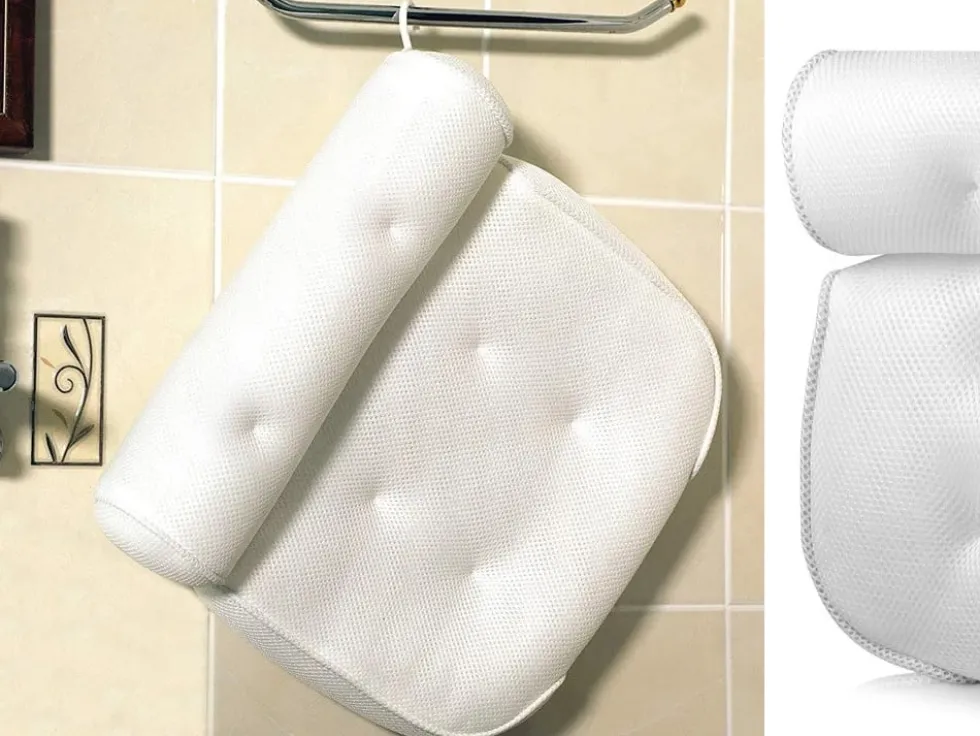 Badkudde med sugkoppar och nackstöd