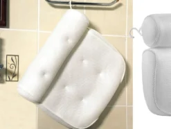 Badkudde med sugkoppar och nackstöd