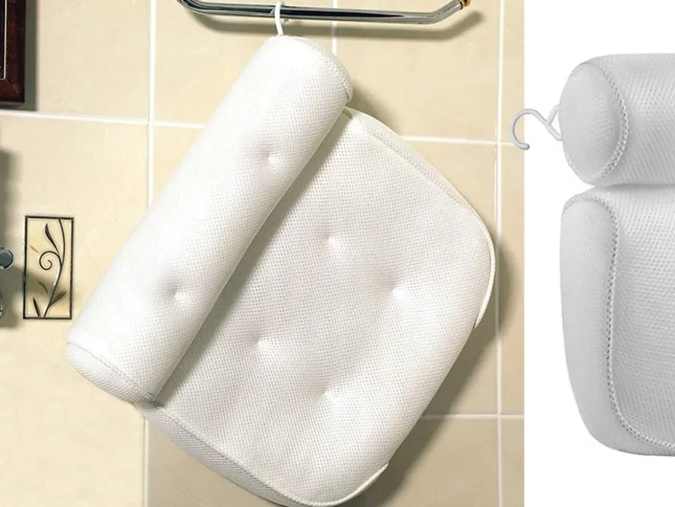 Badkudde med sugkoppar och nackstöd