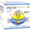 Badleksak UFO-boll med vattenfontän, musik & LED-ljus rosa 13 cm