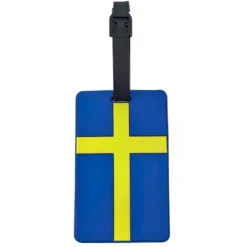 Bagagelapp med svensk flagga för resväska