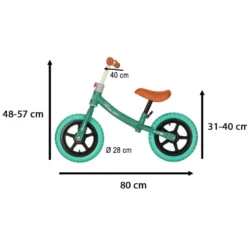 Balanscykel pushcykel 2-4 år turkos 1,8 kg skumhjul 30 kg