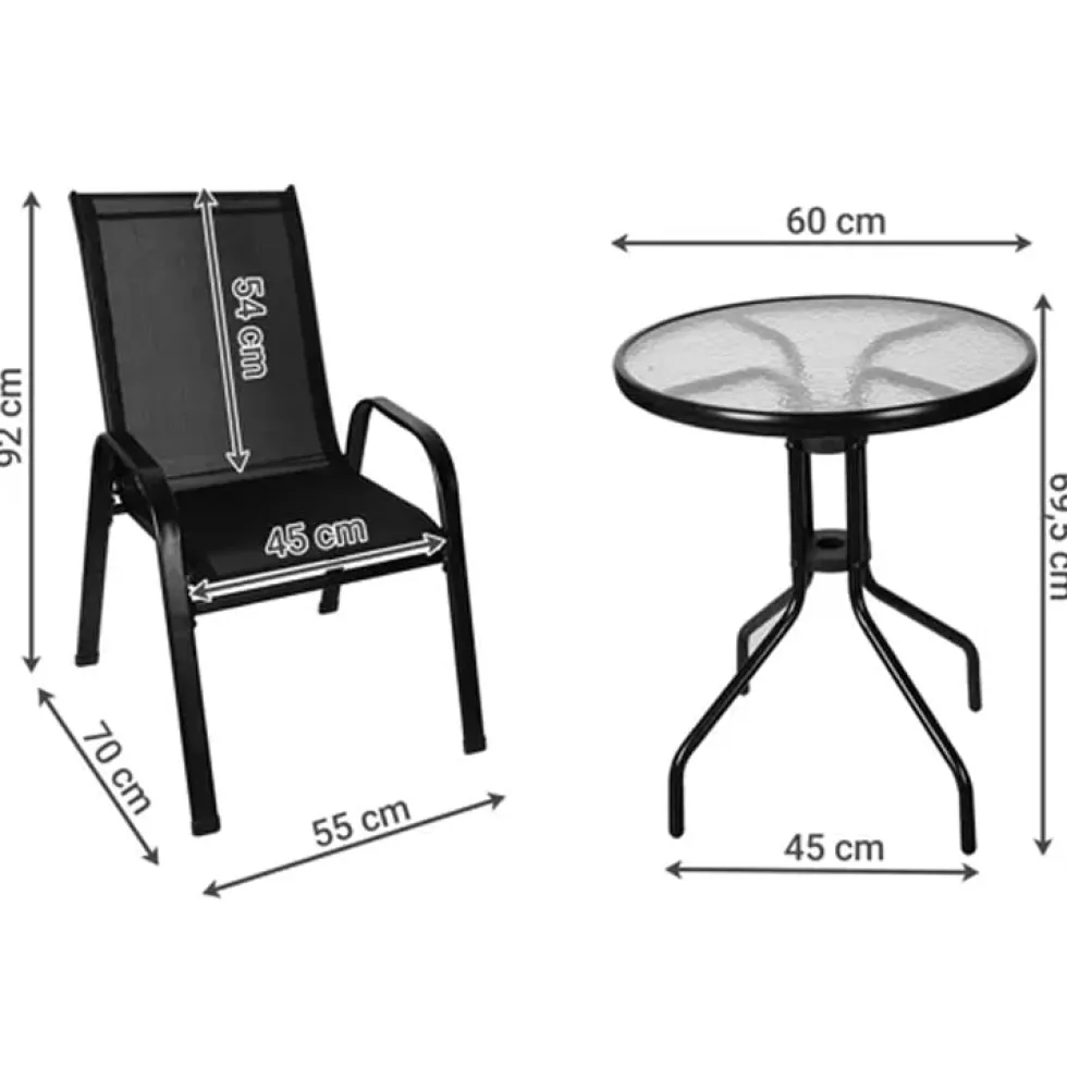 Balkongmöbelset med bord och stolar