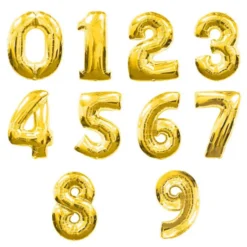 Ballonger siffror 0-9 - Silver & Guld