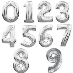 Ballonger siffror 0-9 - Silver & Guld