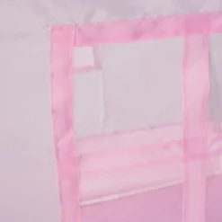 Barnleketøy husform rosa/grå 130x100x120 cm med LED-ljusslinga 3 m