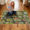 Barnlekmatta City Road 160x100 cm halkfri pedagogisk matta för krypande och billek