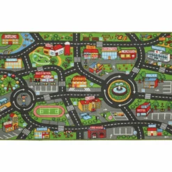 Barnlekmatta City Road 160x100 cm halkfri pedagogisk matta för krypande och billek