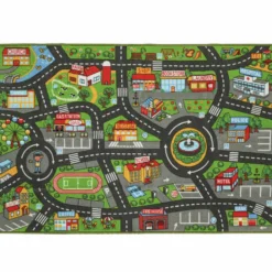 Barnlekmatta City Road 200x150 cm halkfri pedagogisk matta för krypande och billek