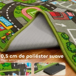Barnlekmatta City Road 200x150 cm halkfri pedagogisk matta för krypande och billek
