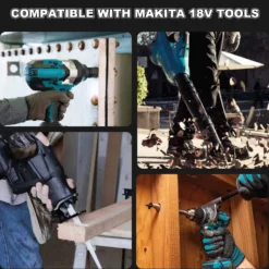 Batteri kompatibelt med Makita 18V 8000mAh + laddare – 4-pack -Ersättning för BL1860B BL1850B BL1840B BL1830B BL1815B