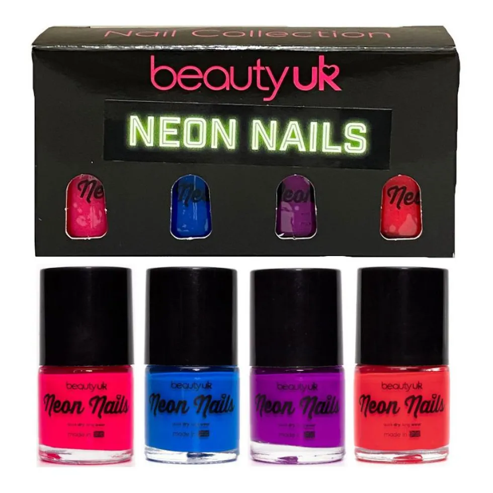 Beauty UK Neon Nail Polish Set 2 4x9ml