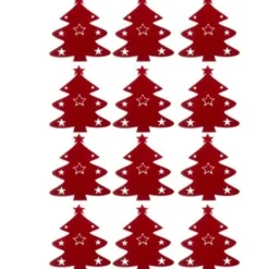 Bestickfodral i filt 12-pack röd julgran 17x20 cm