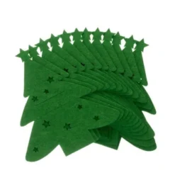 Bestickfodral julgran i filt grön 12-pack 14x18 cm för standardbestick