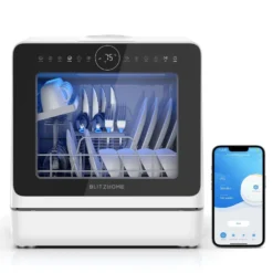 BlitzHome APP Mini BH4CDW vatteninloppsdiskmaskin Bordsdiskmaskin Diskmaskin