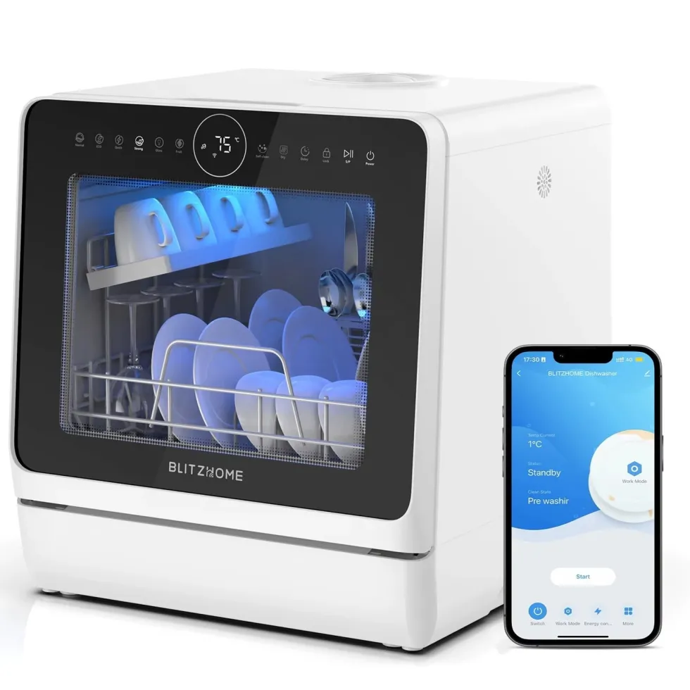 BlitzHome APP Mini BH4CDW vatteninloppsdiskmaskin Bordsdiskmaskin Diskmaskin