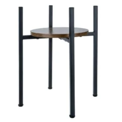 Blomsterställ i metall/MDF 40x26x26 cm svart/träfärgad, 20 kg