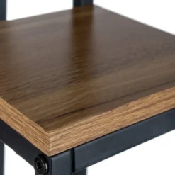 Blomsterställ växtställ 4 hyllor 69 cm MDF/järn svart/trä