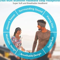 Bluetooth Sports Pannband Sömnhörlurar Musik Ögonmask