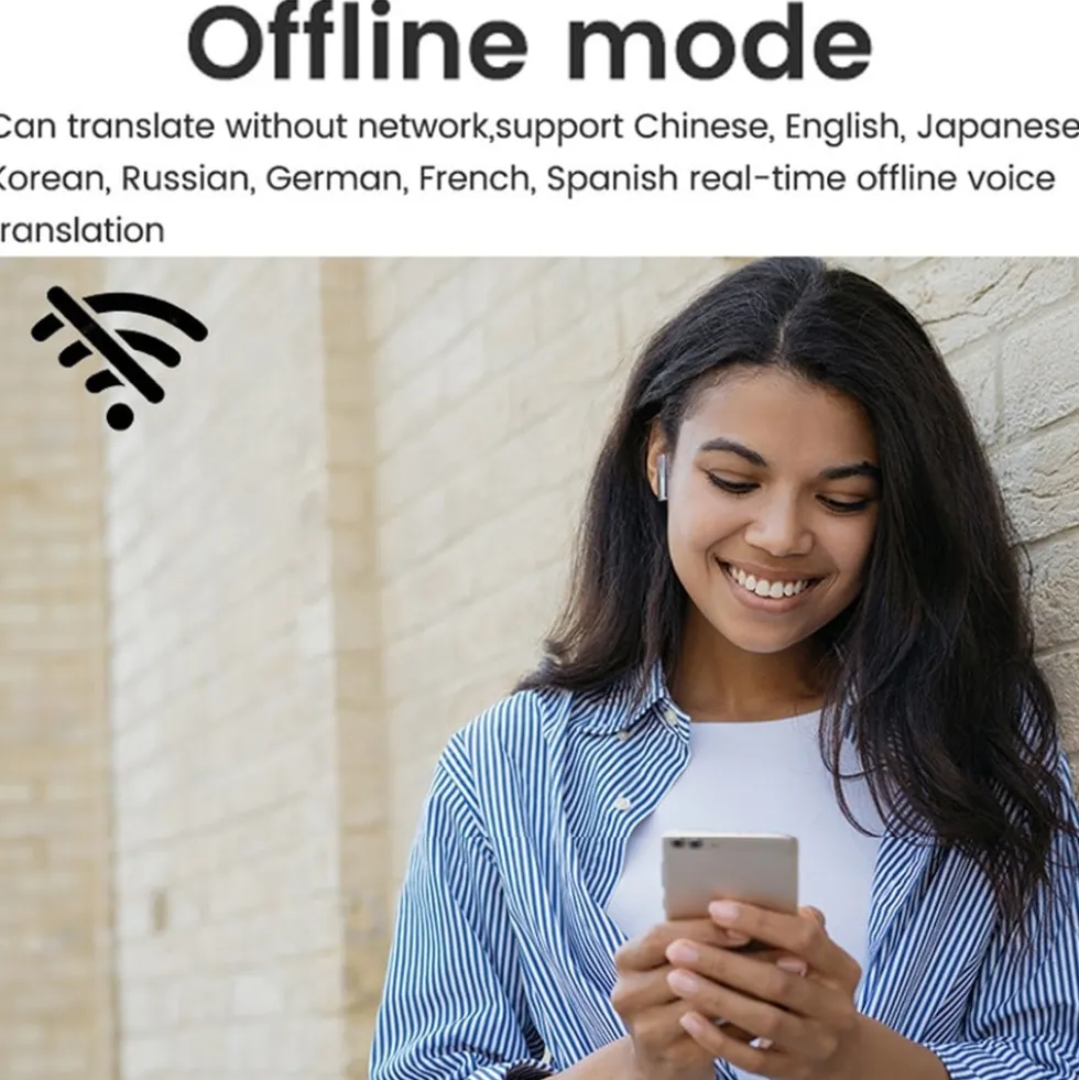 Bluetooth Translator Översättare 144 språk Realtid hörlurar