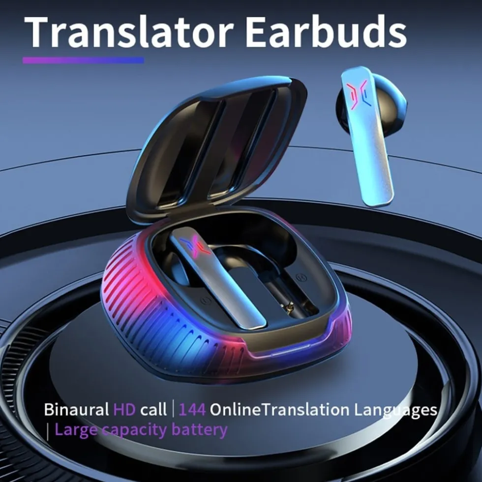 Bluetooth Translator Översättare 144 språk Realtid hörlurar