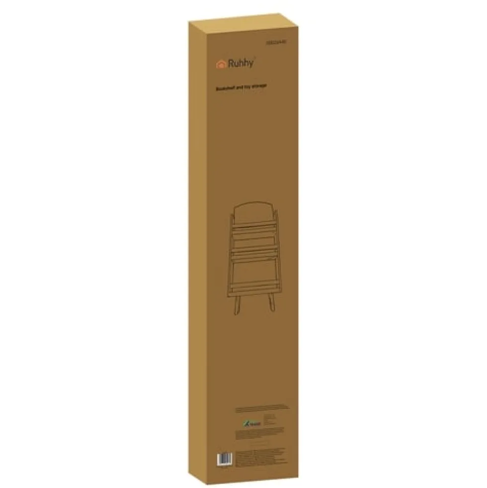 Bokhylla barn 3 hyllor MDF vit 95x50x15 cm