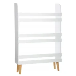 Bokhylla barn 3 hyllor MDF vit 95x50x15 cm
