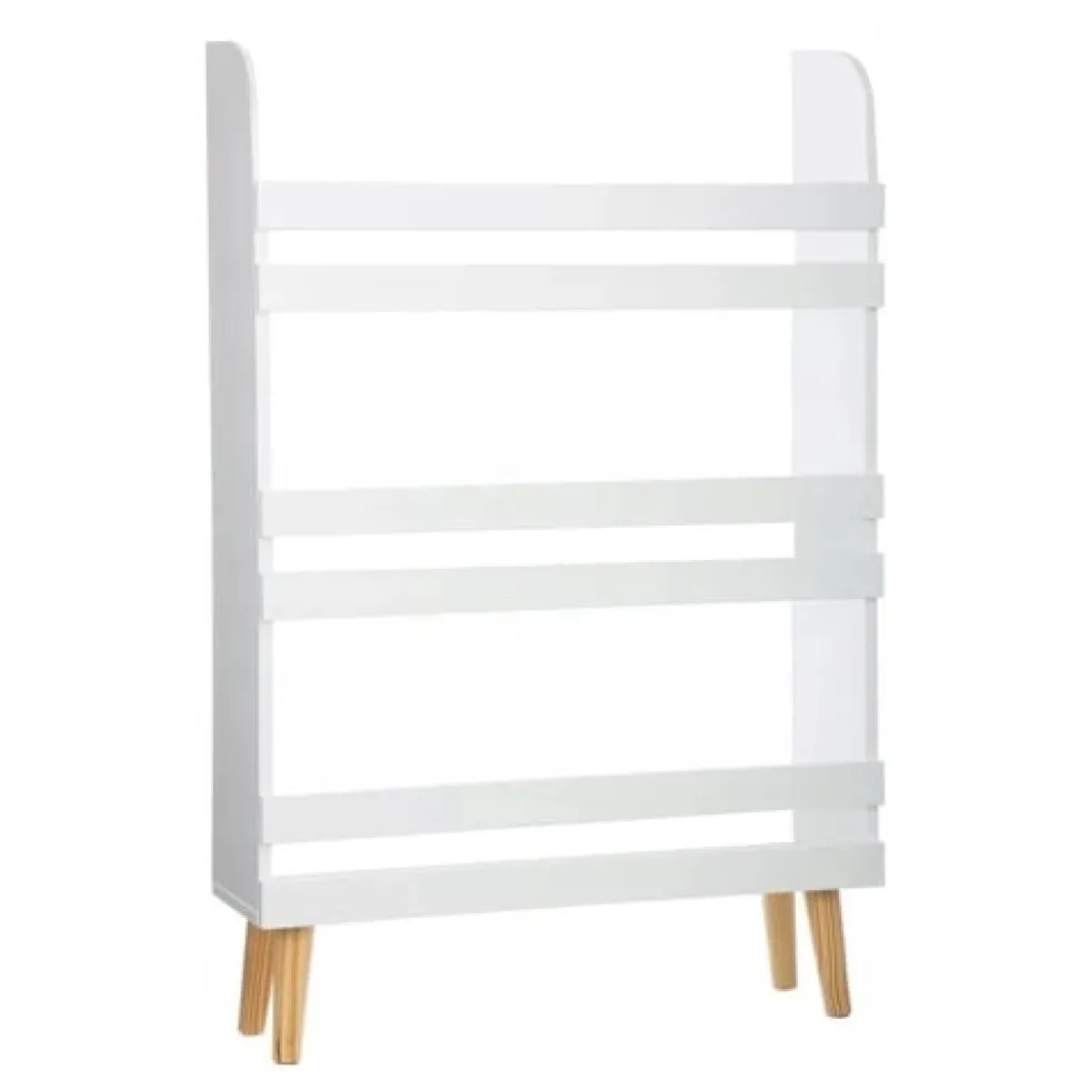 Bokhylla barn 3 hyllor MDF vit 95x50x15 cm