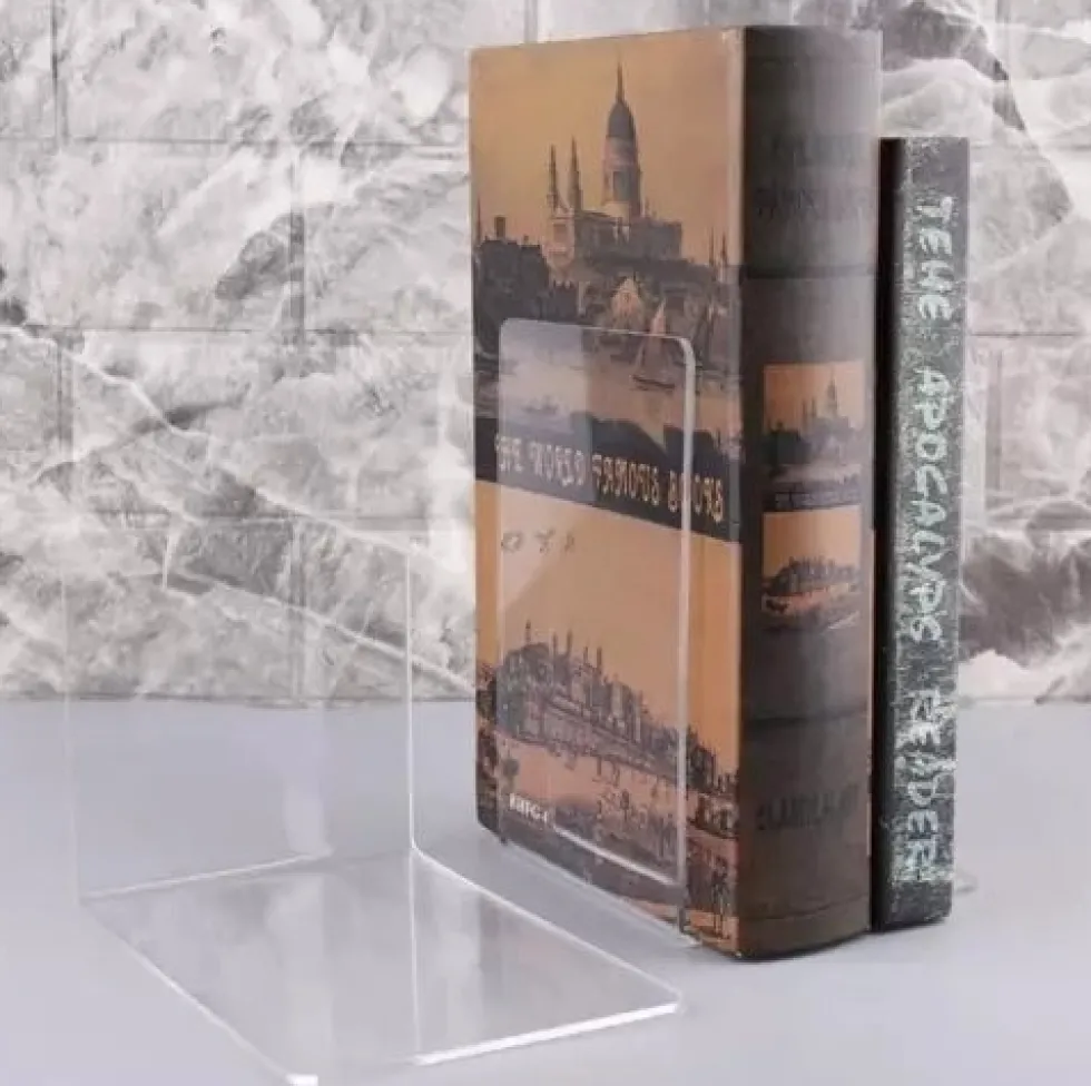 Bokstöd i transparent akryl 18,5x12x12 cm 6-pack