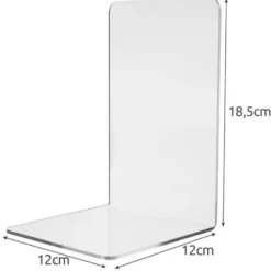 Bokstöd i transparent akryl 18,5x12x12 cm 6-pack