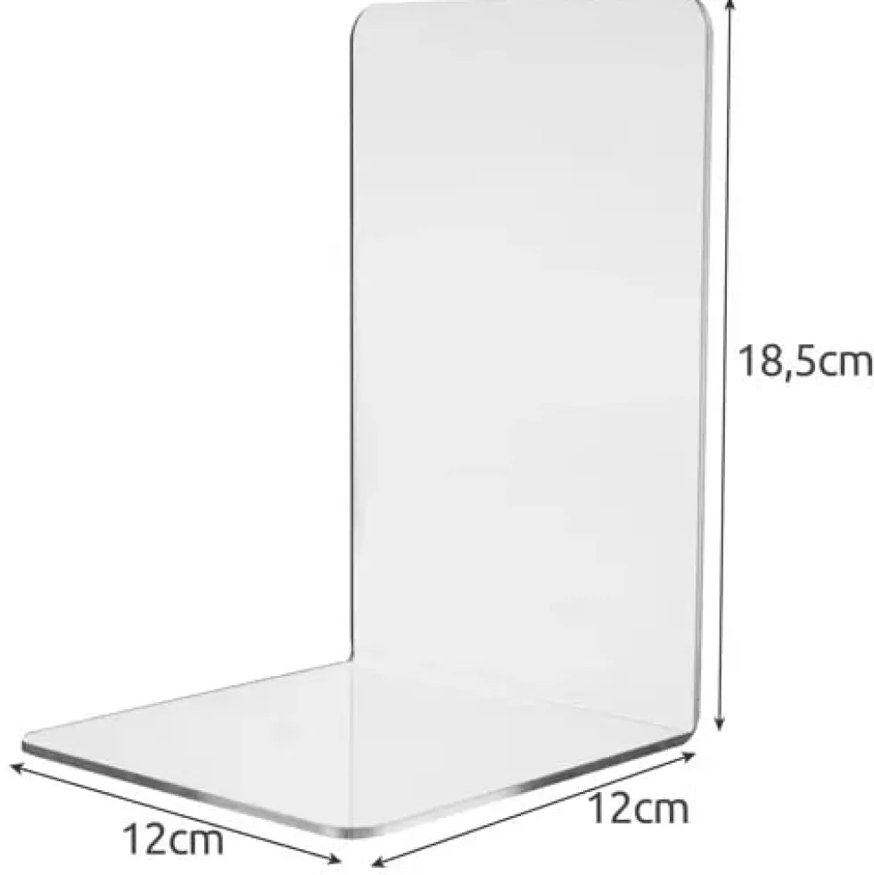 Bokstöd i transparent akryl 18,5x12x12 cm 6-pack
