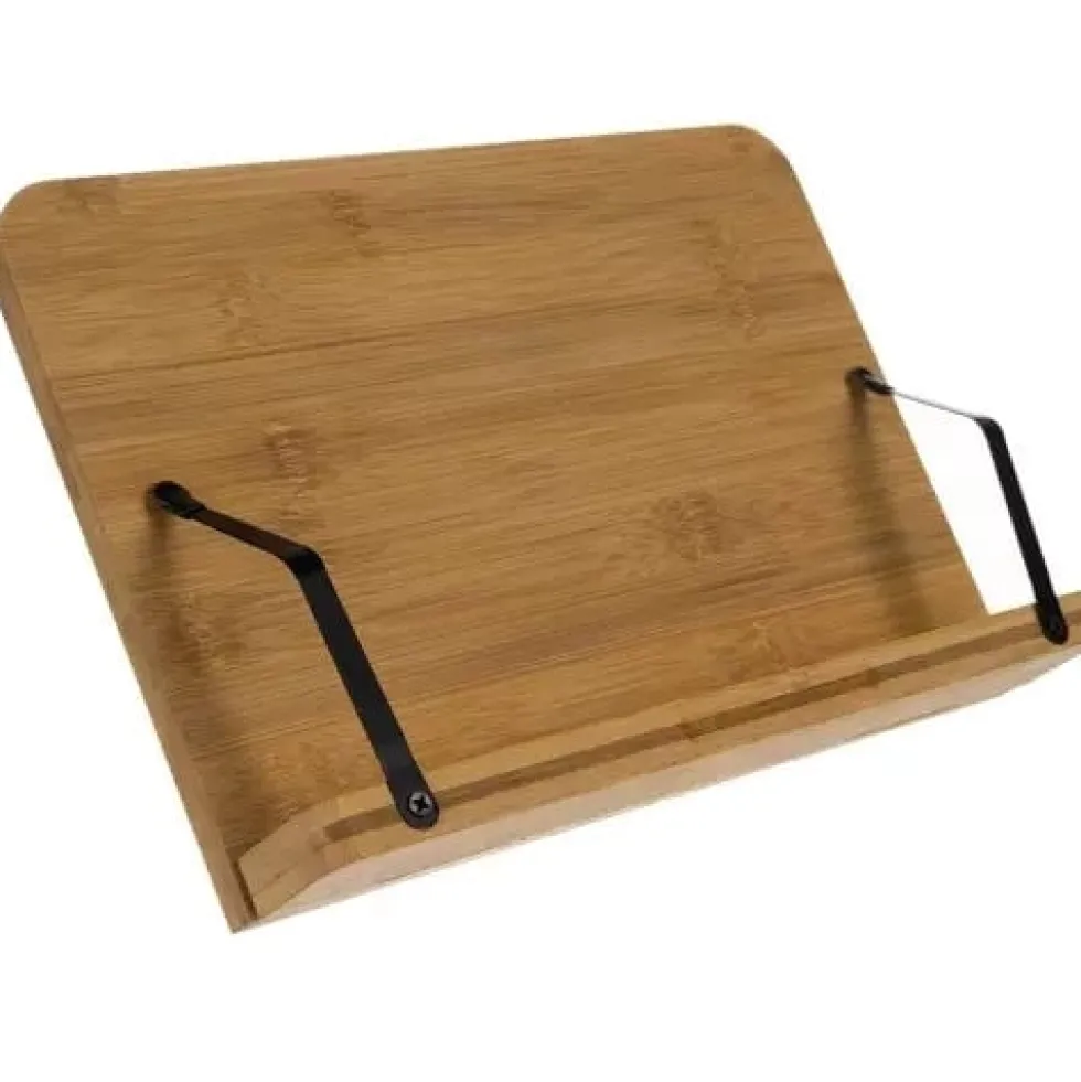 Bokställ i bambu justerbart för böcker/surfplatta/laptop 28 cm