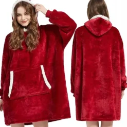 100% Bomull Oversize Blanket Snuggie Röd