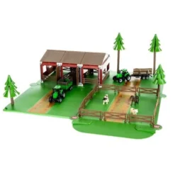Bondgårdslekset 102 delar med djur, traktor, stall och staket