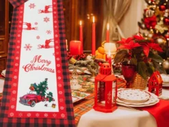 Bordslöpare julmotiv 220x38 cm, tunn textil, slumpmässig design