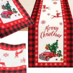 Bordslöpare julmotiv 220x38 cm, tunn textil, slumpmässig design